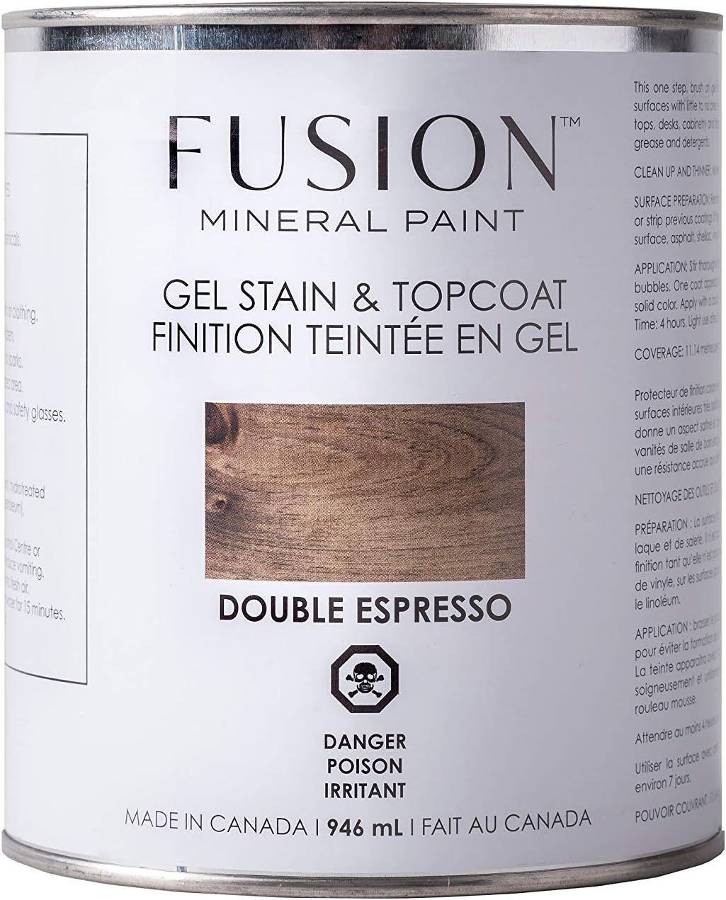 Fusion Mineral Paint - Gel Stain & Topcoat - 946 ml- Double Espresso