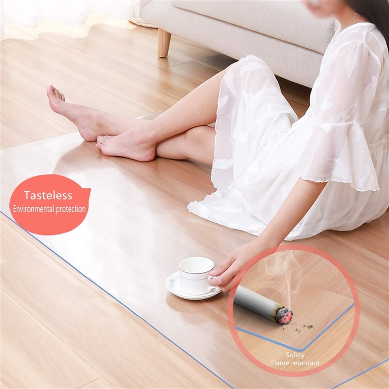 Mantel de PVC transparente personalizable, grueso, impermeable, resistente al calor, plástico para mesas de café y comedor (1 m, 0,8 x 1 m), superficie antideslizante