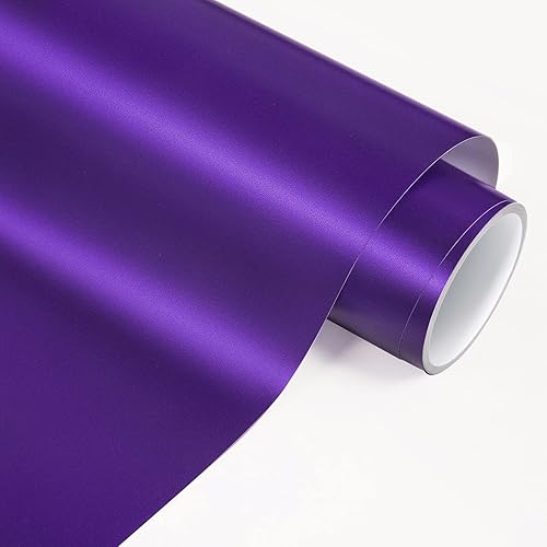 VINYL FROG Purple Metallic Matte Adhesive Vinyl, 12" x 6ft Roll - Craft Vinyl for Home Decor, Mug, Car & Other Stickers