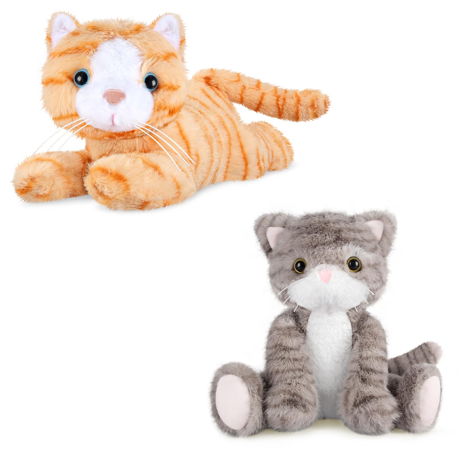 Heatable Coolable Grey Cat Stuffed Animal Cat Heating Pad Microwavable for Soothing Relaxation Heatable Coolable Orange Cat Stuffed