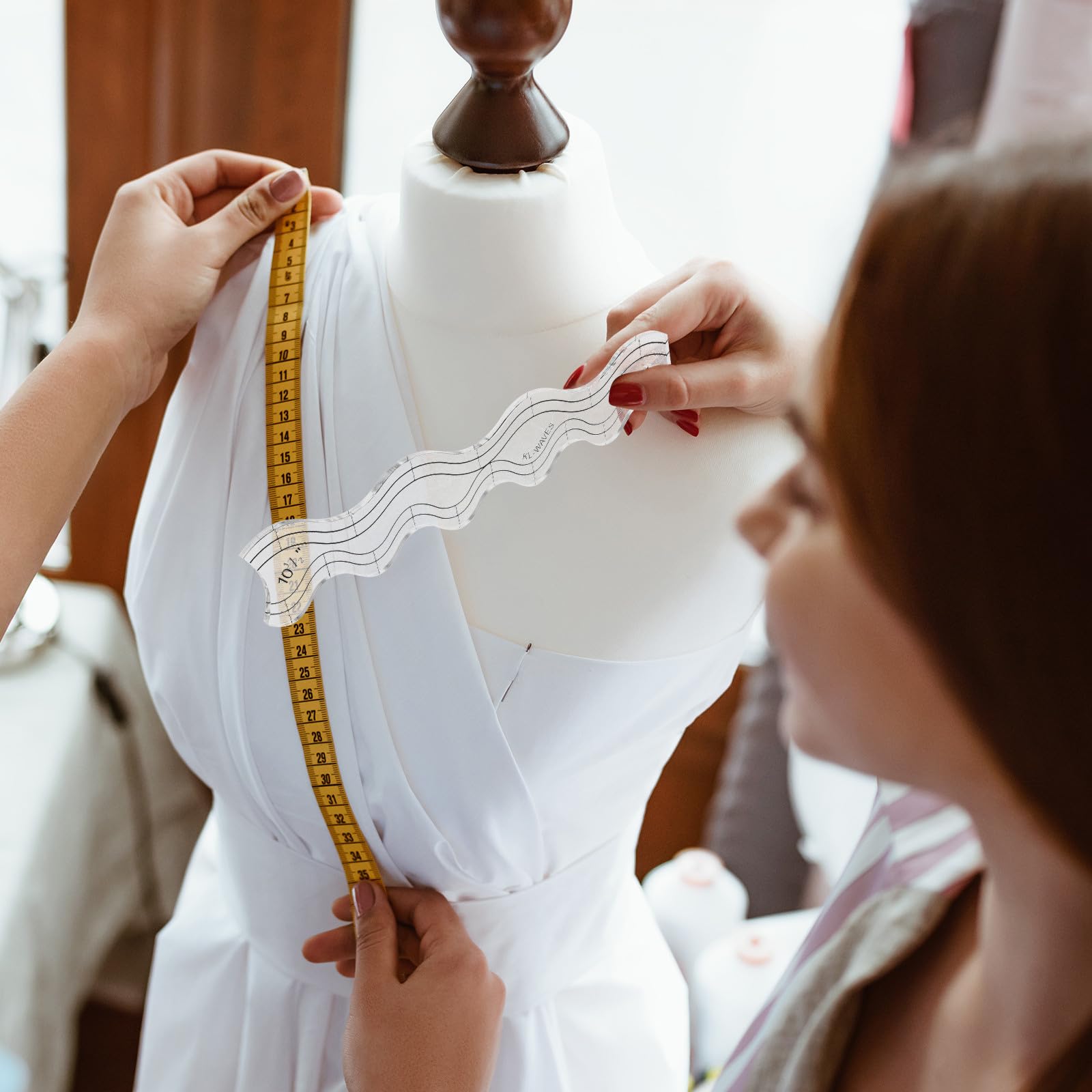 Regla Plantilla Ondulada de Acolchado Acrílica Ligera y Versátil para Patchwork y Costura para Manualidades y Confección de Ropa