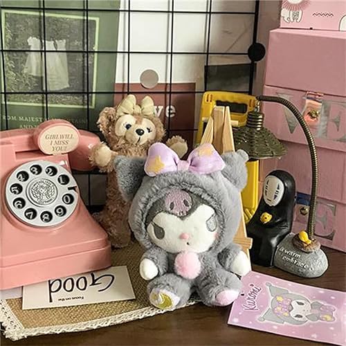 Miniatura 8 de Ahlsense Llavero de peluche lindo de dibujos animados de anime de 5 pulgadas (B)