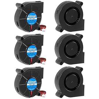 Alinan 6pcs 5015 24V Brushless Cooling Blower Fan 50 * 50 * 15MM Cable Length 30CM Dual Ball Bearing 2PIN Terninal