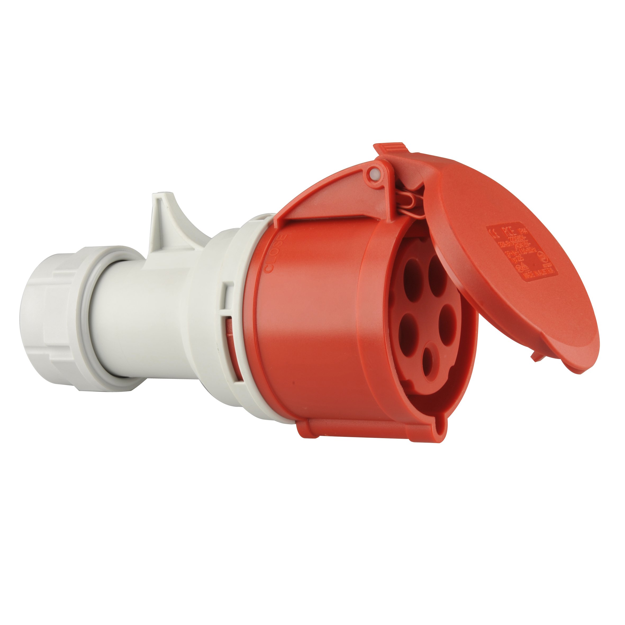 Unitec 40580L - Presa CEE 32A, singola, colore rosso