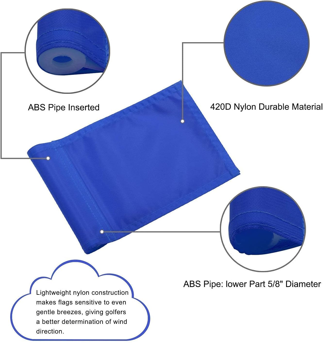 KINGTOP Golf Flagstick Mini, Putting Green Flag for Yard, 3 Feet Flagpole 2-Section Design, Golf Pin Flags Hole Cup Set, 4" Putting Cup, 3-Pack