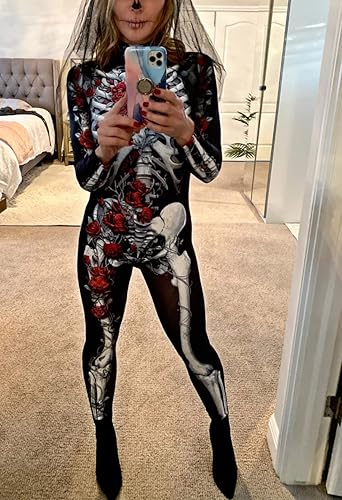 Miniatura 5 de Disfraz de calavera con estampado de calaveras de Halloween, color rosa