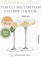 Vista 5 de Vasos de cóctel redondeados – Juego de 4 elegantes vasos de barra de 8 onzas para gin tonic, cosmopolitan, Manhattan y Mocktails – Vasos hermanos