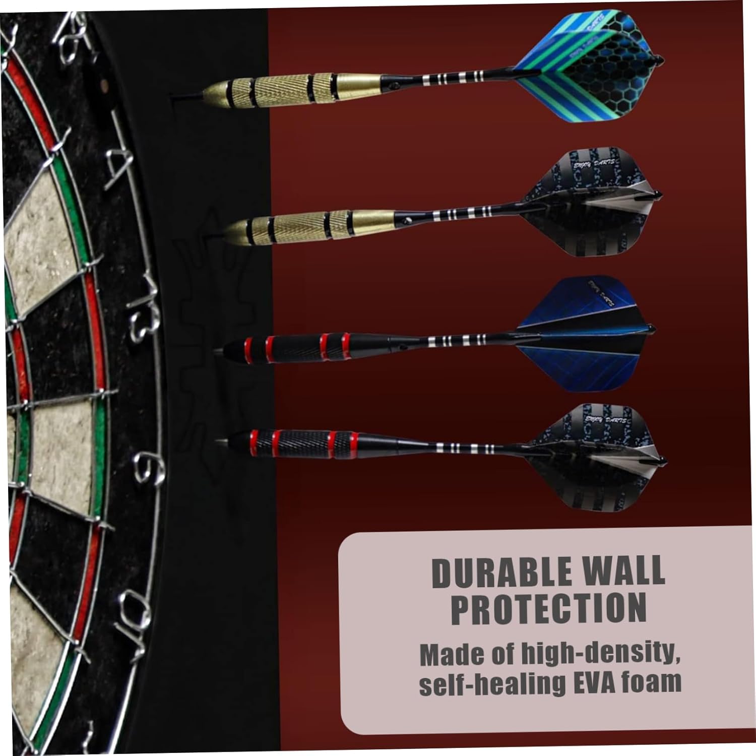 Dartboard Surround EVA Octagonal Darts Board Surround Ring Protective Dartboard Backboard Detachable Black Darts Board Wall Protector for Home, Club, Bar, Utilisation intérieure