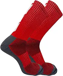 Meia Ciclismo Up Esportivas Cano Longo Microfibra Masculina (BR, Numérico, 40, 46, Regular, Regular, Vermelho)