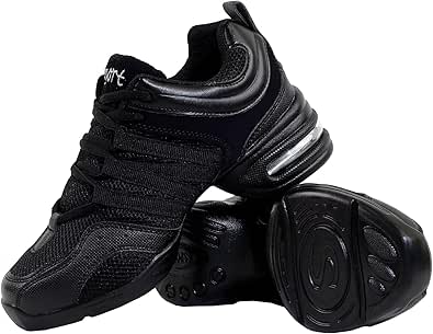 Scarpe Danza Jazz Nere Con Suola Divisa - Sneaker Modern Dance Antiscivolo Leggere - Foto 6
