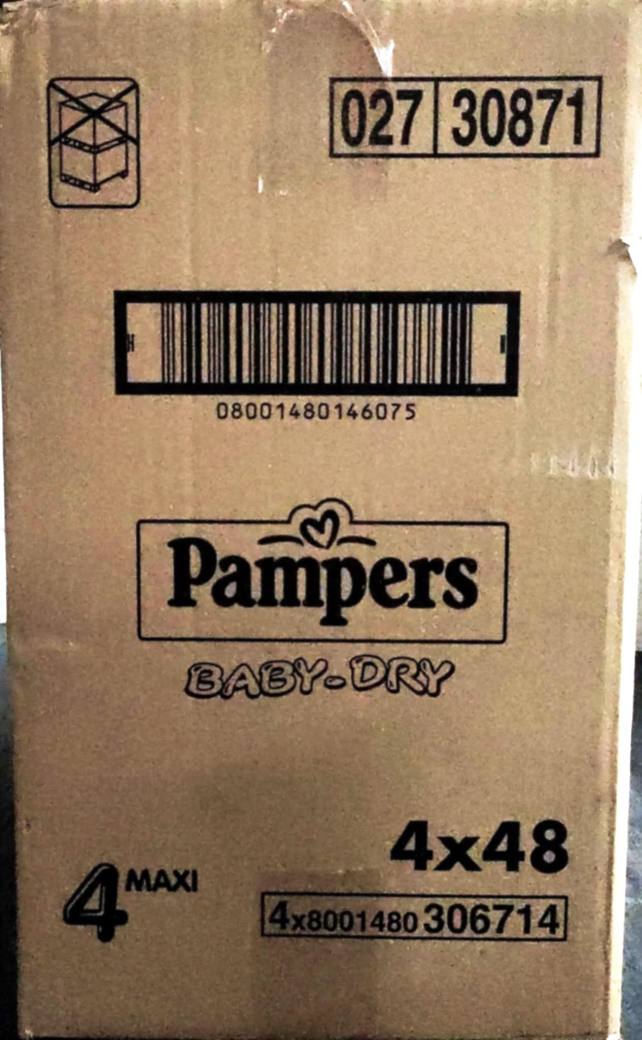 Pampers Baby Dry Maxi, 192 pannolini, taglia 4, Maxi (7-18 kg)