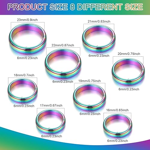 Miniatura 2 de Juego de 32 anillos de hematita auténtica, anillo de energía negativa, anillo de piedra de hematita no magnética, anillo de superficie curvada 6T,