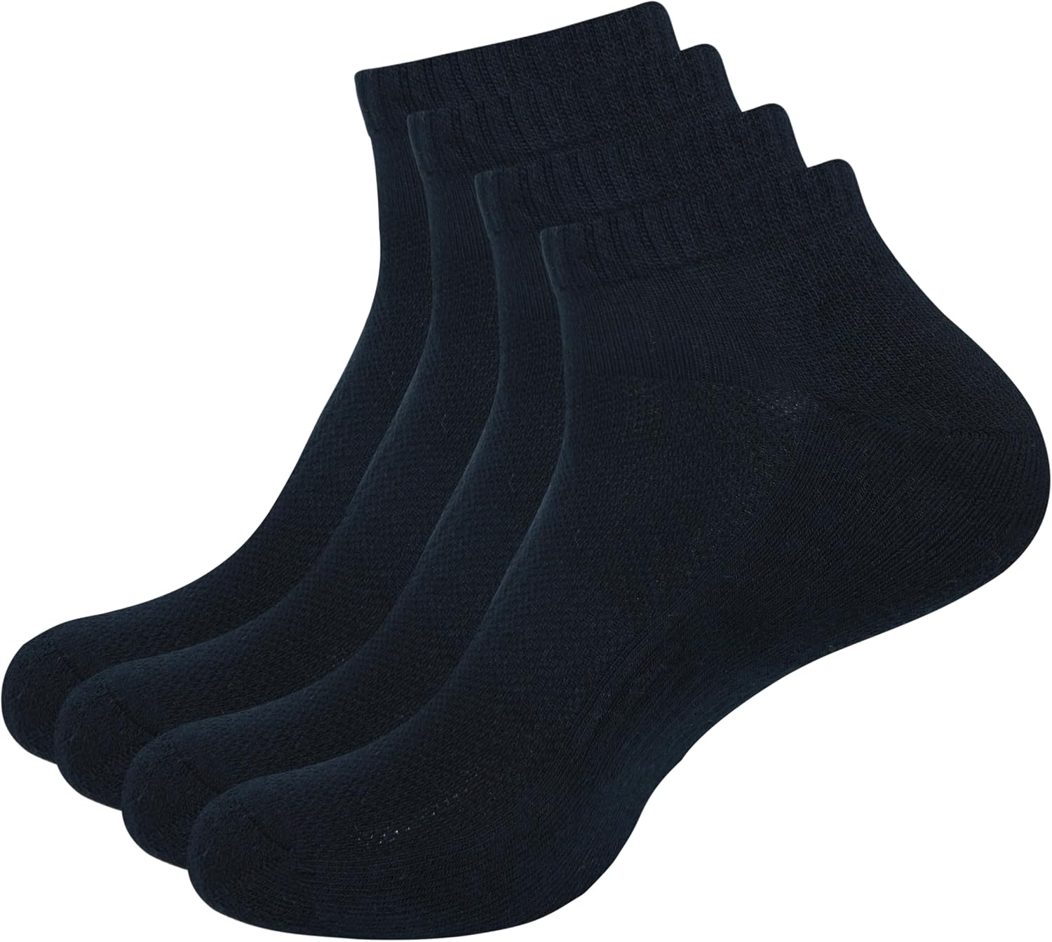 SEEANS Men's Ankle Socks 4 Pairs, Low Cut Cushioned Short Socks for Men, Athletic Running Socks with Arch Support