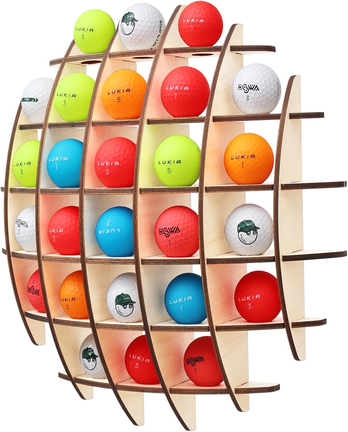 Golf Ball Display Case Wall Mount, Golf Ball Rack, for Storing Signed Balls and Competition Balls, Great for Collectors!
