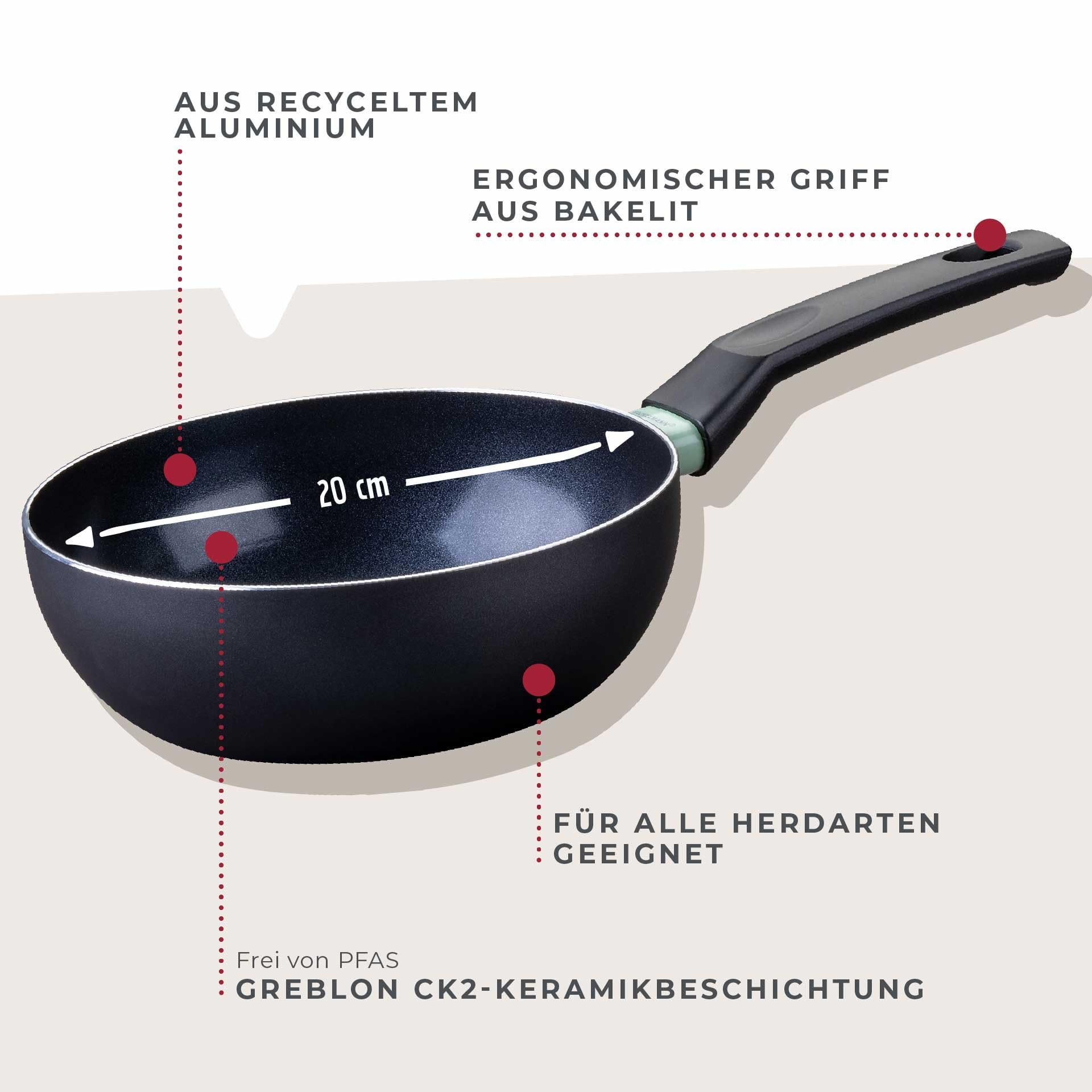 Fackelmann Patelnia Wok 20 cm Brandao