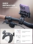 Lamicall Support de téléphone de moto - [C'est une caméra amicale] [1s Serrure] Porte-phone de vélo Poignée, Scooter de vélo Clip de téléphone, pour iPhone 14 15 16 17 Pro Max Plus, Téléphone large de 2,4 ~ 3,54 po, panier de golf