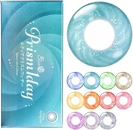 Amazon エティア プリズム ワンデー 6枚入 直径15 の高発色キラキラデカ目レンズ 4tone プリズムアクアグリーン 0 00 Etia エティア ソフトコンタクトレンズ