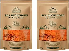 Biosash Organic Sea Buckthorn Berry Powder 100g*2 | 100% Pure Sun-Dried | Rich in Vitamin C, Omega 3-6-7-9 | Collagen Booster | Skin Glow, Heart & Immunity Support | Seabuckthorn Himalayan Berries Powder