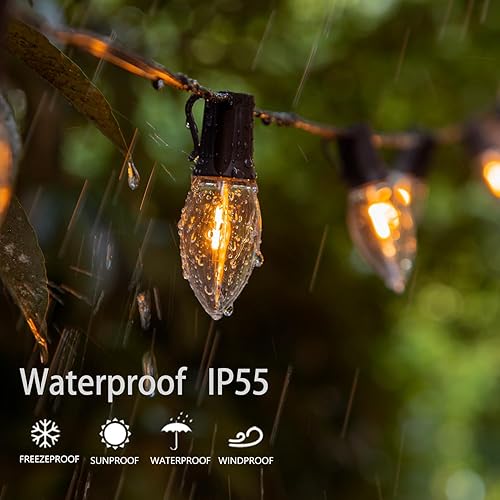 Miniatura 6 de Bombillas LED de repuesto C9 impermeables  0.6 W equivalente a 7 W, blanco cálido 2200 K para exteriores, base E17, plástico transparente, paquete