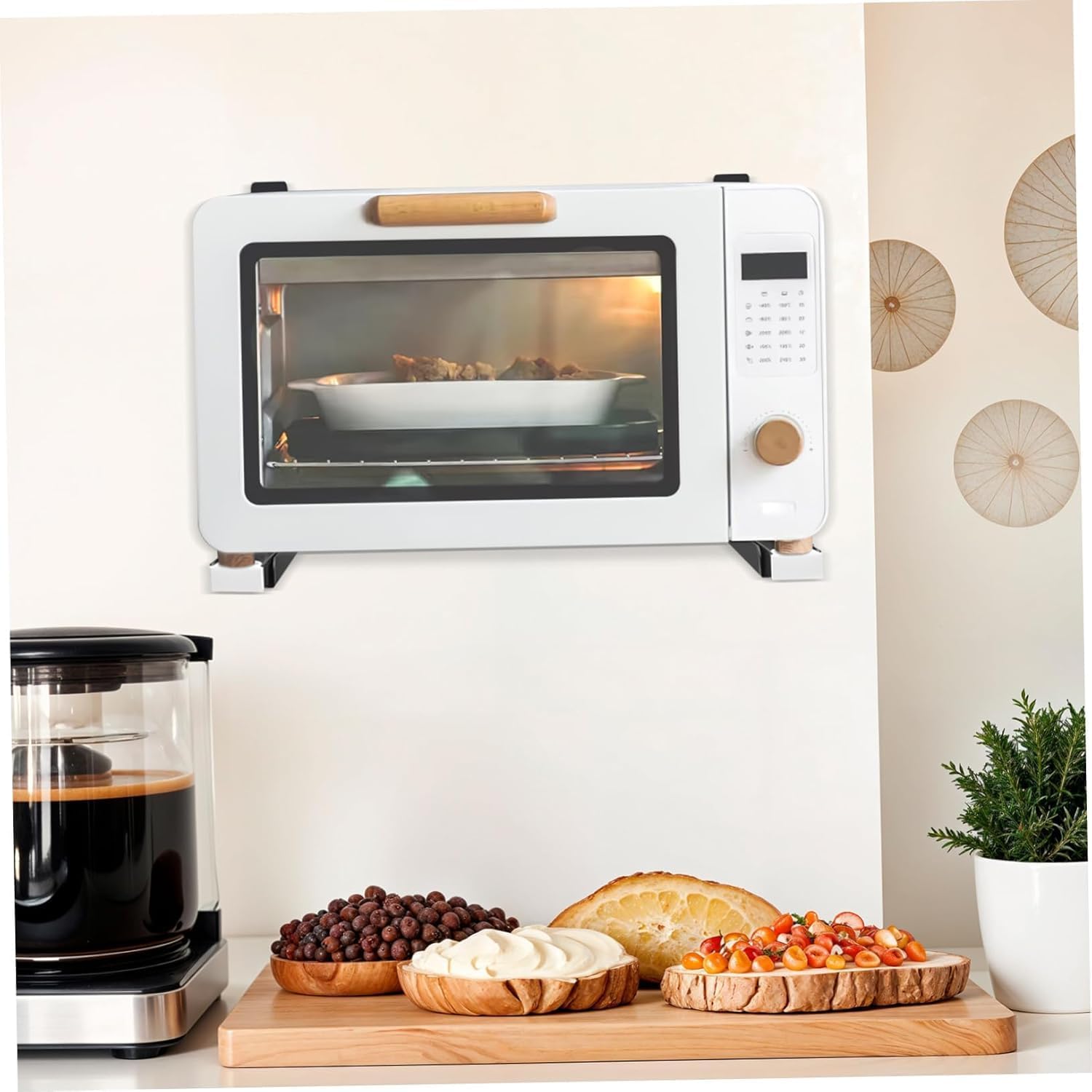 Microwave Holder, Microwave Holder Wall 304 Stainless Steel Microwave Holder, Retractable Universal Microwave Holder for Microwave, Oven, Foldable Microwave Holder Wall