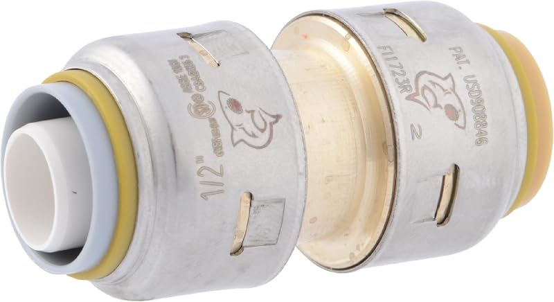 Acoplamiento de transición de polibutileno de 1/2 pulgada máximo, accesorio de plomería de latón a presión para conectar, tubería PEX, cobre, CPVC, PE-RT, HDPE, UR4008A