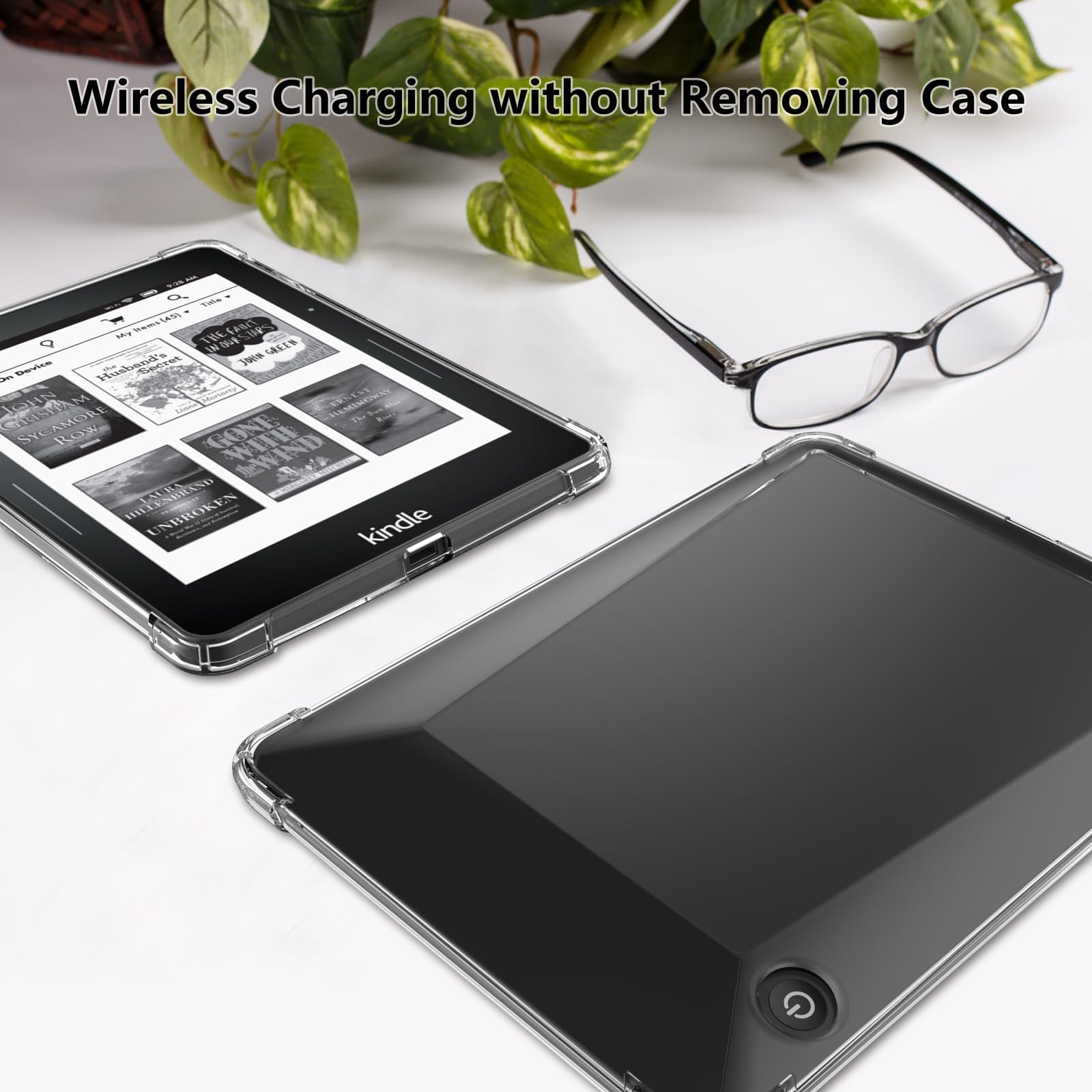 Aircawin Schutzhülle für Kindle Voyage, 15,2 cm (6 Zoll), transparent, dünn, leicht, stoßfest, transparent, weiche TPU-Rückseite für E-Reader, transparent