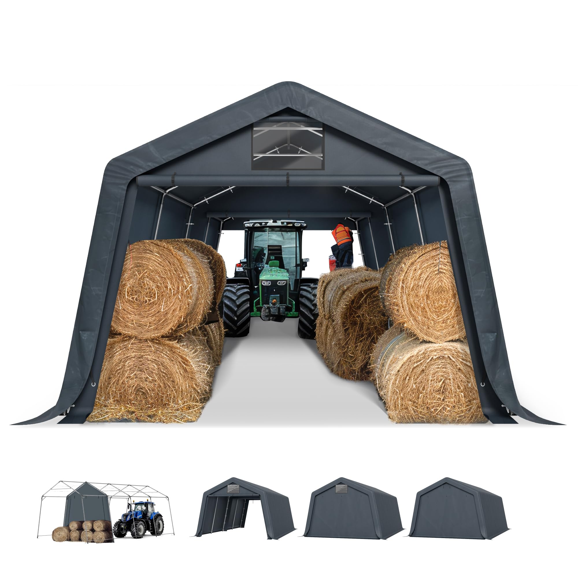 PHI VILLA 13x22ft Portable Carports, Car Tent Storage Shed Garage Canopy