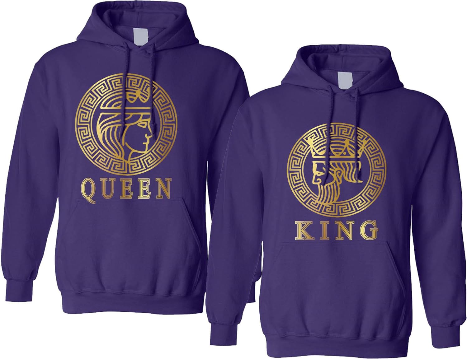 ALLNTRENDS Couple Hoodie King Queen Greek Mythology Valentine's Day Match Tops
