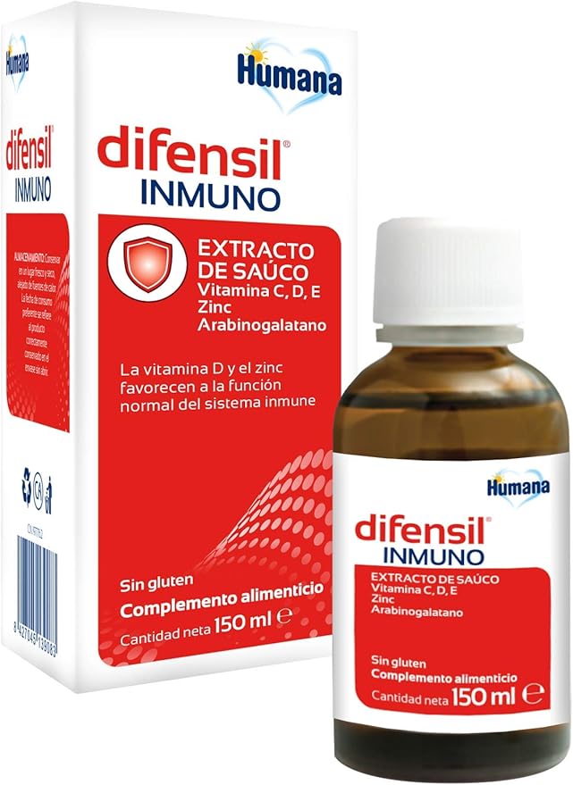 Difensil Immune with Vitamins C, D, Zinc, Probiotics, Supports Immune System Defenses, for Children and Adults, 150 ml