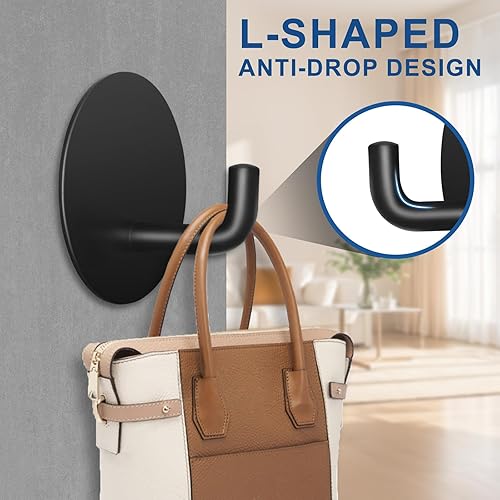 Miniatura 5 de Ganchos adhesivos para baños, 4 ganchos para toallas para colgar sombrero, bata, abrigo, ganchos para cocina, ganchos adhesivos fuertes sin daños,