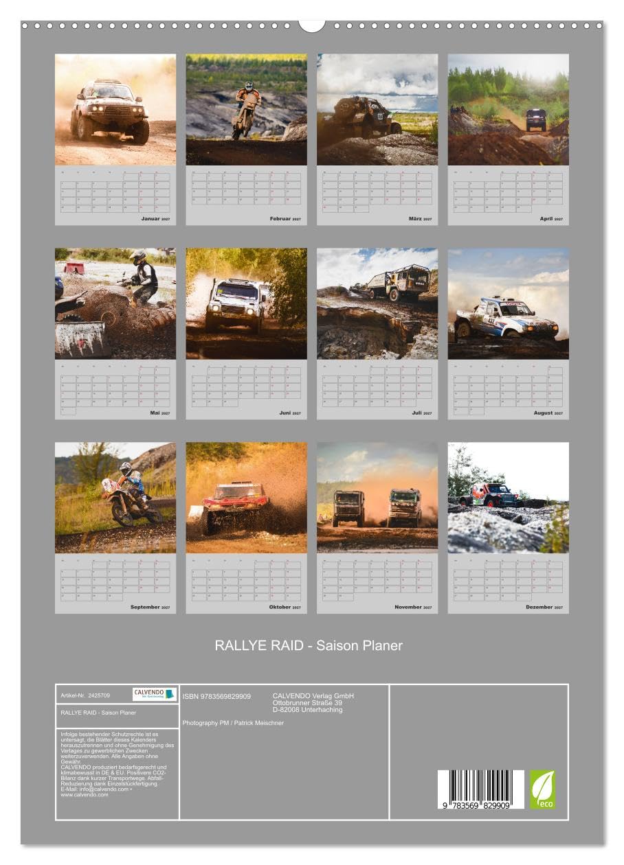 CALVENDO - RALLYE RAID - Saison Planer (hochwertiger Premium Wandkalender 2027 DIN A2 hoch), Kunstdruck in Hochglanz: Für Fahrer, Teams, Fans oder Familie - Ein Planer mit eindrucksvollen Aufnahmen