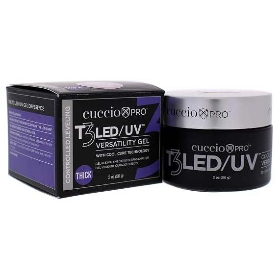 Cuccio Pro T3 Cool Cure Versatility Gel - Controlled Levelling - LED And UV - Incredibly Flexible - Strong Adhesion - Thick Viscosity - Fast Application - Quick-Dry - Nude Pink Opaque - 2 Oz Nail Gel