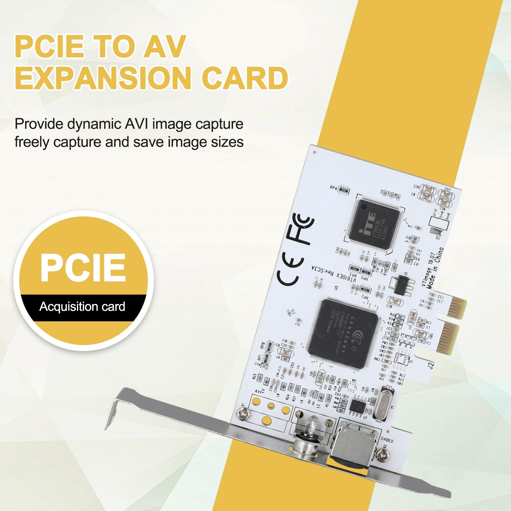 Tarjeta de Expansión PCIE Tarjeta de Captura de Video de Vigilancia PCIE A AV con Resolución HD 640X480 Tarjeta de Captura de Imágenes