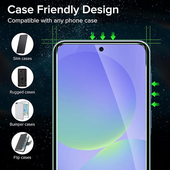 ivoler 3 Pack Screen Protector for Samsung Galaxy A57 5G 6.7-inch, with Easy Installation Tool,9H Hardness Tempered Glass, Anti-Scratch Film, Anti-Bubble