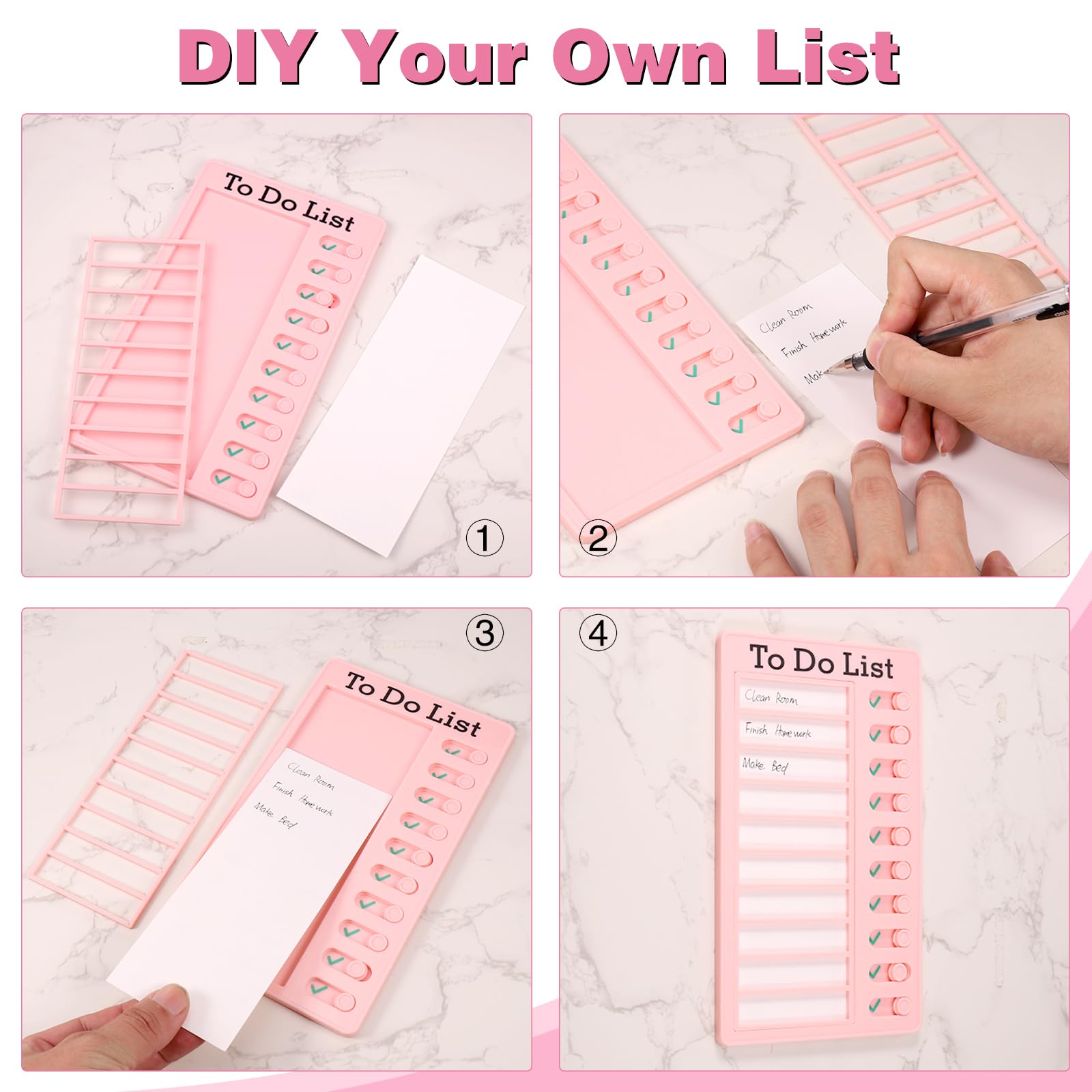 JIANTA Chore Chart for Kids 4 Pieces to Do List with Alphabet Stickers, DIY Checklist Board - Image 4