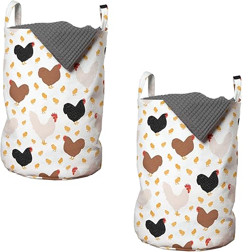 Miniatura 43 de Ambesonne Bolsa de lavandería de flores, hojas y flores, diseño vintage de hiedra con plantas, diseño de naturaleza, impresión artística retro,