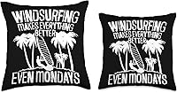 Vista 3 de Windsurfing Surfing Board Water Sports Throw Pillow