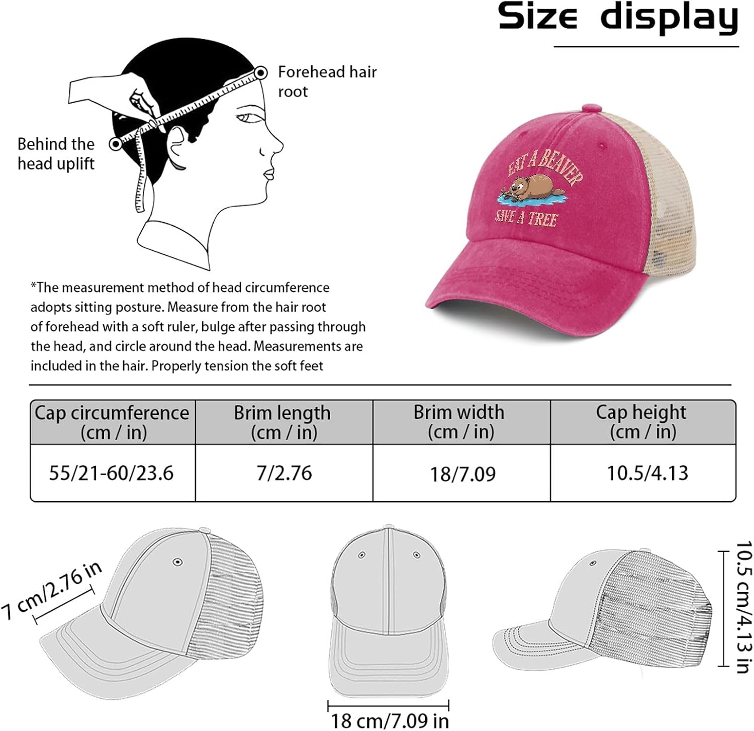 Eat A Beaver Save A Tree Hat Funny Trucker Hats Women Baseball Caps Funny Birthday Gifts
