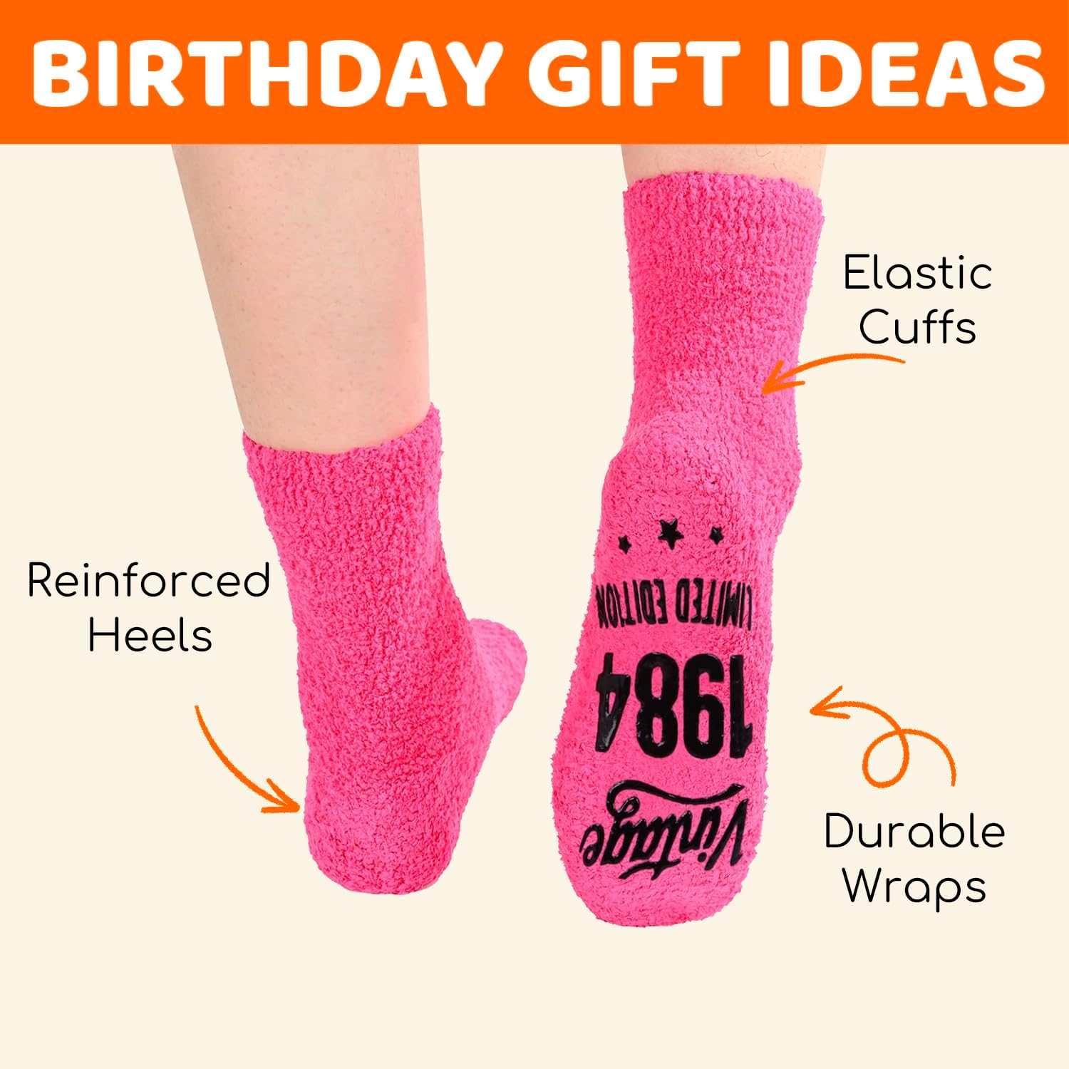 HAPPYPOP Birthday Gift for Women - 1981 1976 Female Socks, 50 Year Old Birthday Gift Ideas - Image 5