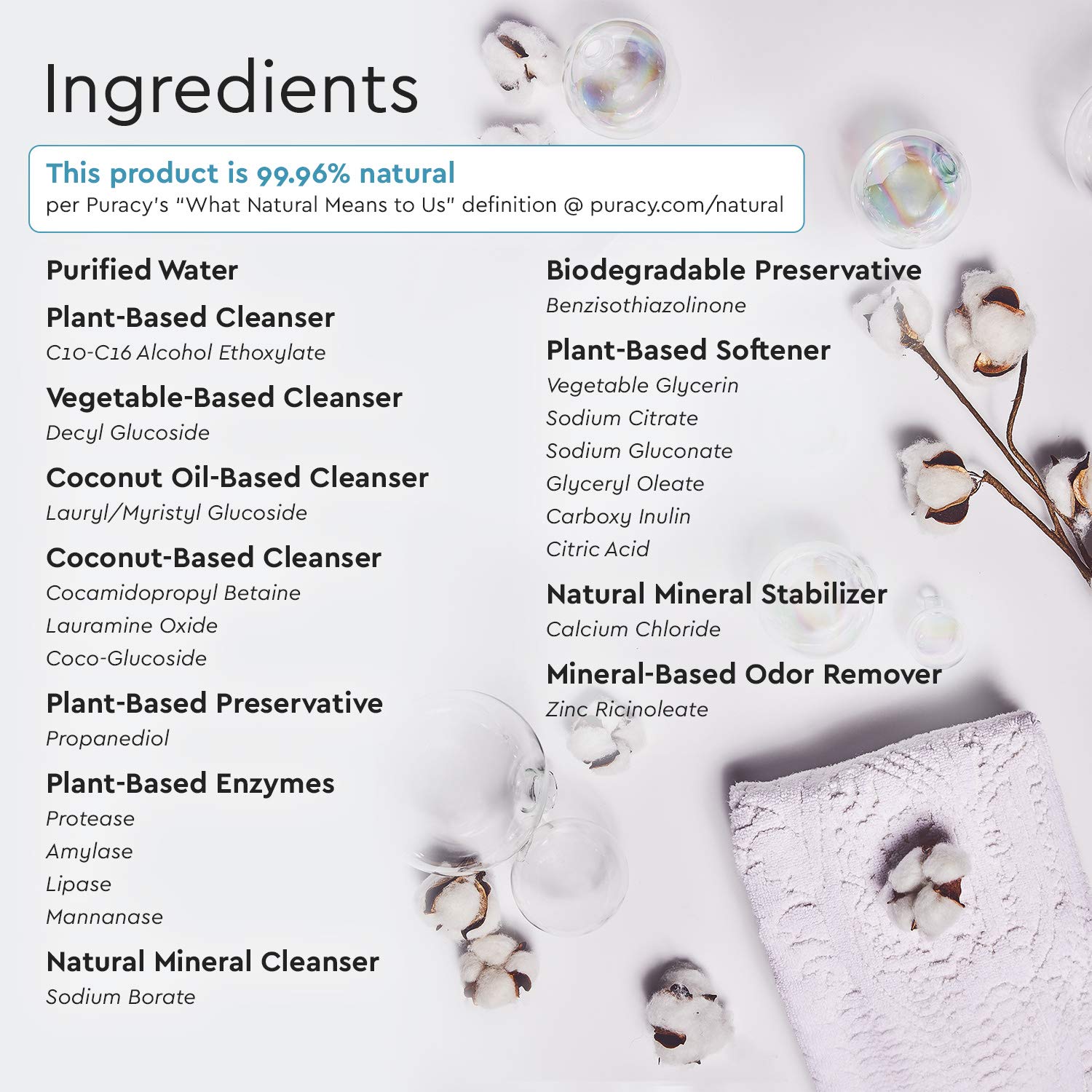 Puracy Liquid Laundry Detergent Refill 64 fl oz, 256 Loads Natural