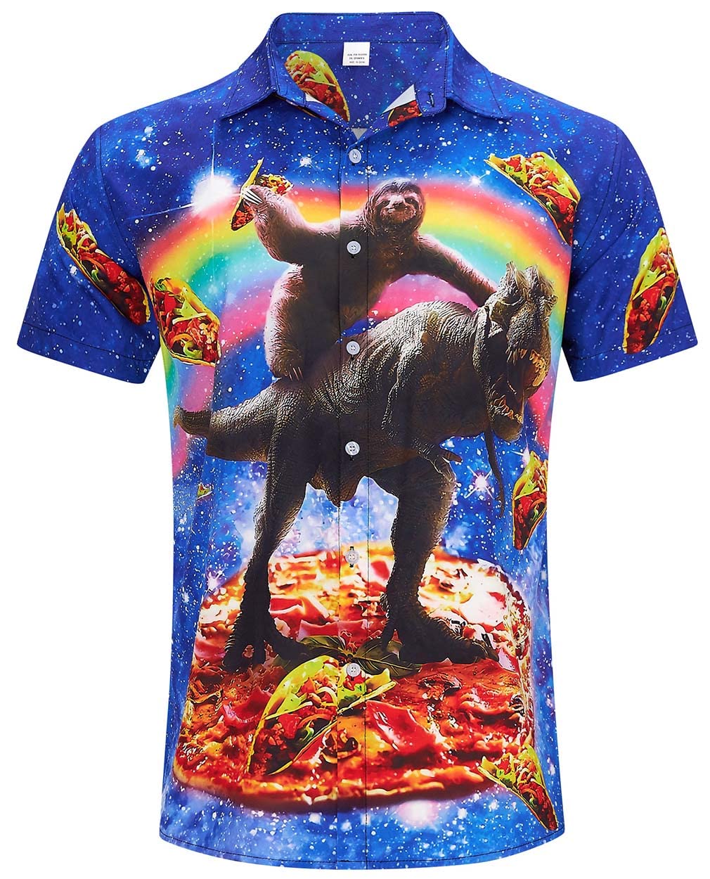 ALISISTERMens Hawaiian Shirt 3D Print Casual Button Down Ugly Shirts Beach Holiday Aloha Short Sleeve Shirt