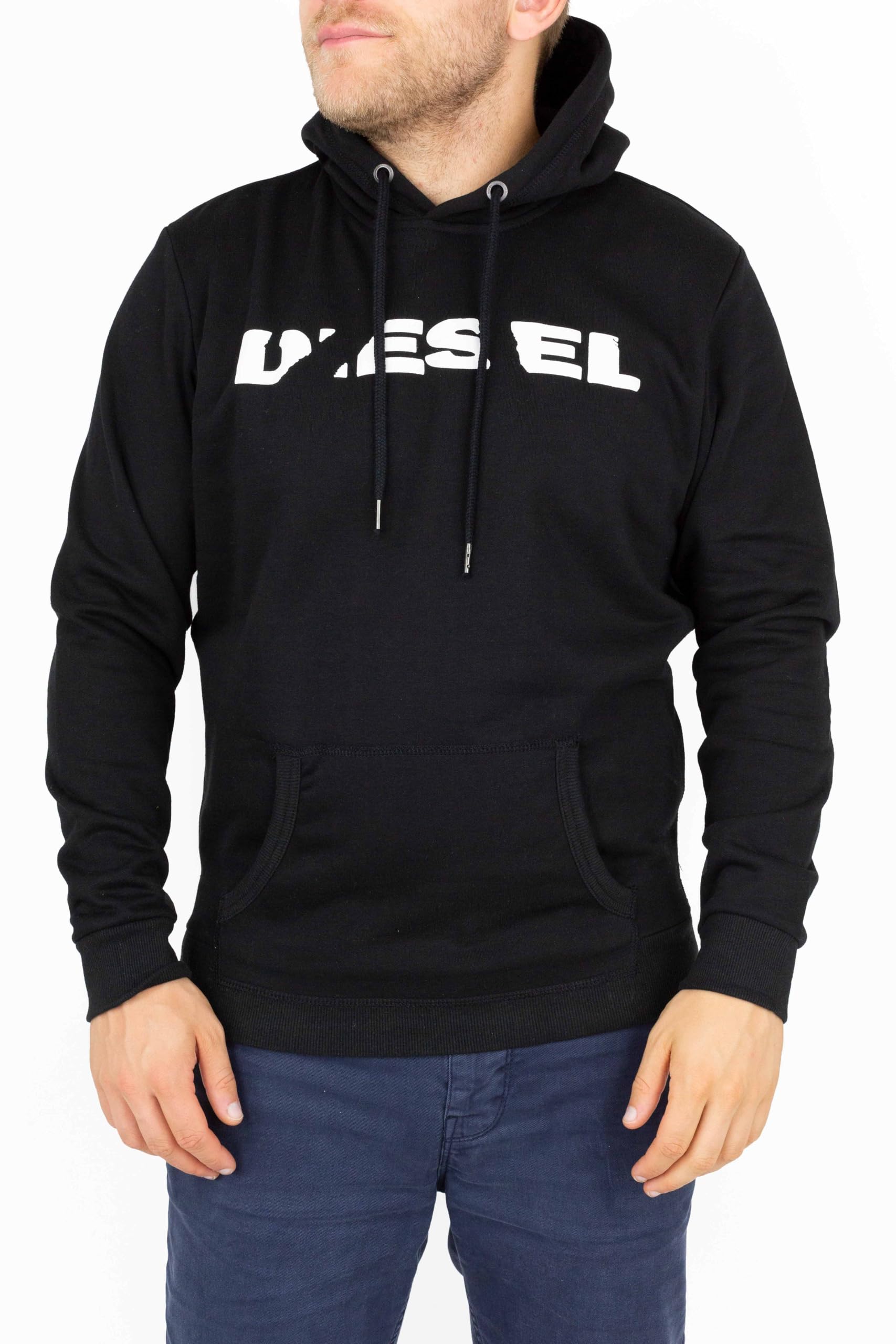 Diesel Black S-Agnes Overhead Logo Hoodie - Large