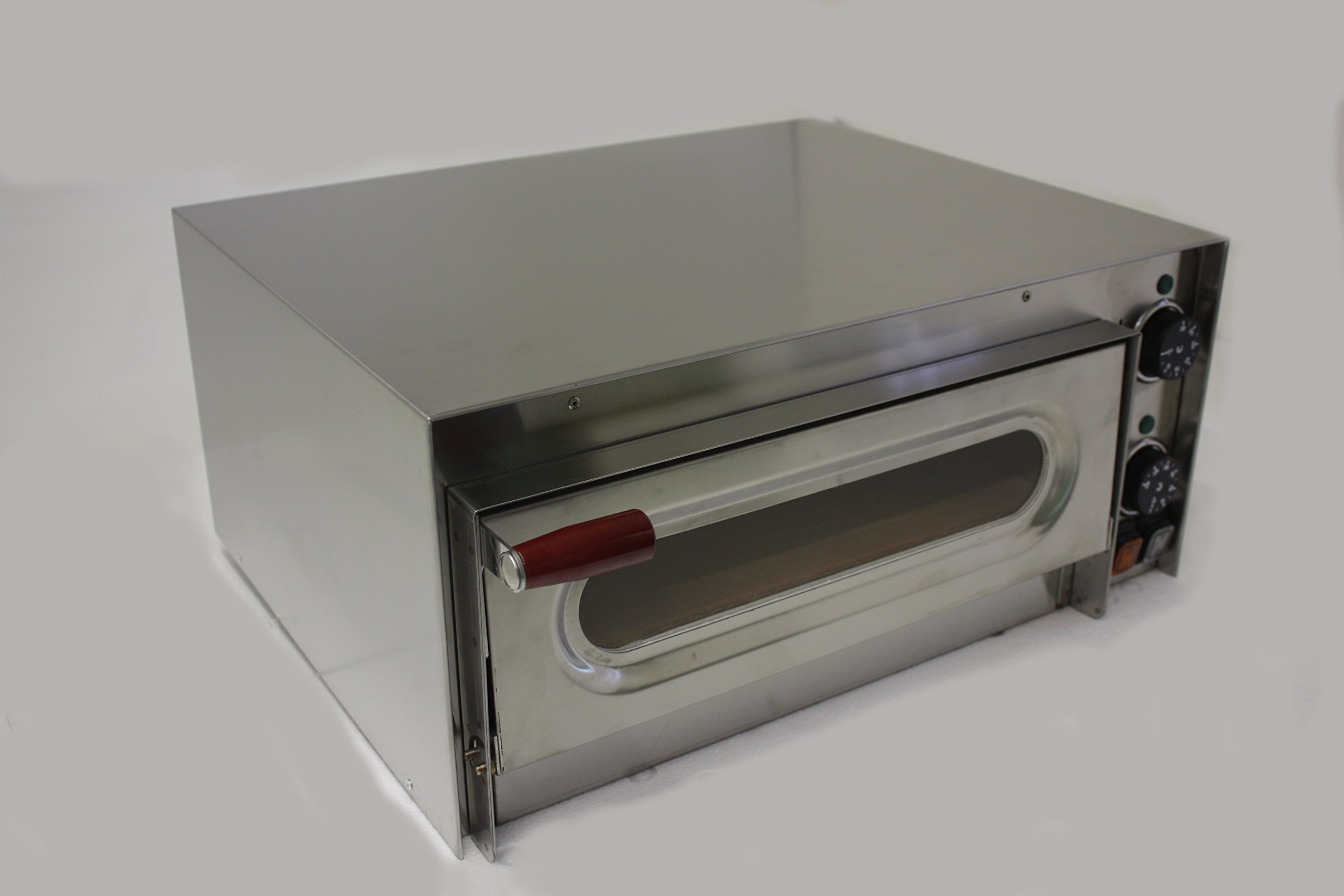 Fornetto pizza in aciaio inox con vetro e luce interna , piano cottura in materiale refrattario (professionale)