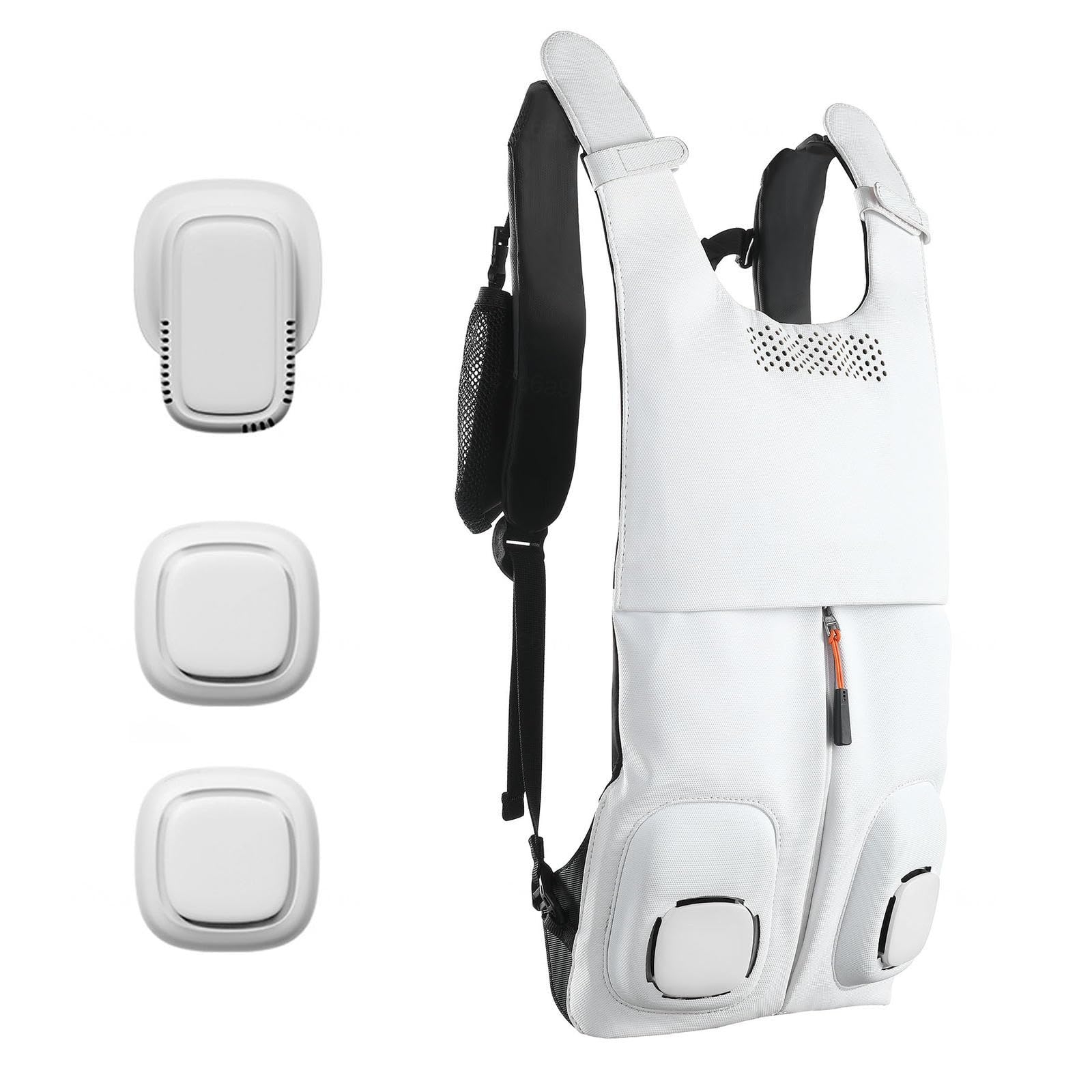 Chalecos de hielo o chalecos de enfriamiento con 2 ventiladores + 1 anfitrión de refrigerante de gel, chalecos de hielo o chalecos de enfriamiento ligero, chaleco de enfriamiento respirable para las m