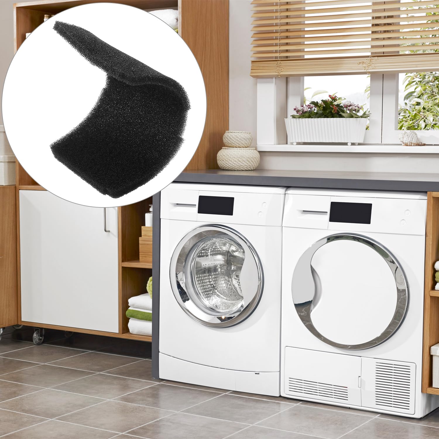 QWORK® Gąbka filtrująca do suszarki bębnowej, 240 x 155 x 11 mm, filtry do suszarki bębnowej, kompatybilna z Beko Grundig Blomberg ElektraBregenz 2964840100
