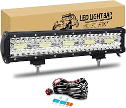 RIGIDON Led Bar 4x4 with Wiring Harness Kit, 15 in 15 Inches 300W | Long Range Light Bar, Led Light Bar for Offroad Vehicles Car Truck SUV ATV Boat, 6000K Fog Light