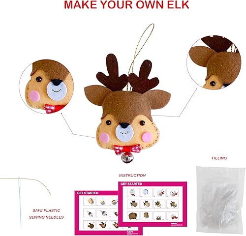 Miniatura 10 de MOVEBO Kits de costura para manualidades para Navidad, adornos de Navidad, kits de manualidades para niños (adornos de Navidad DIY 2)