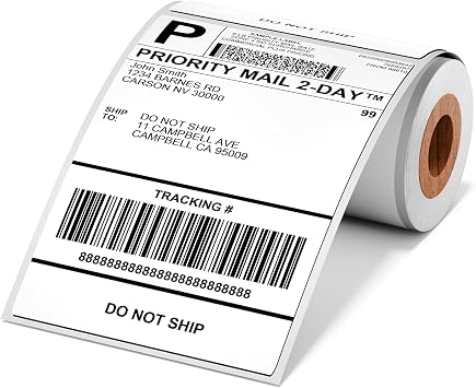 4x6 Thermal Labels, Shipping Address Label Pack of 100 4x6 Roll Labels - Compatible with JADENS, Phomemo, Rollo, Zebra, Omezizy and Other Thermal Printers