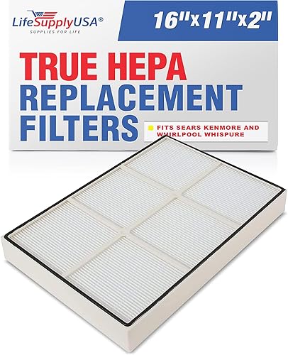 LifeSupplyUSA True HEPA Filtro y 4 prefiltros de carbono compatibles con Whirlpool Whispure Air Purifier AP150 AP250 Sears Kenmore 83353, 83374
