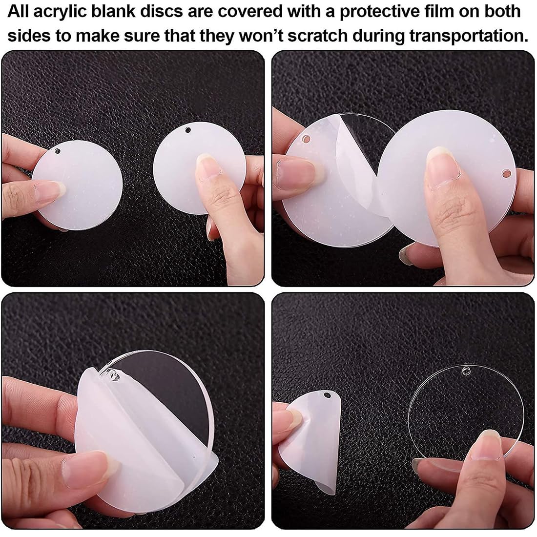 10 Pezzi Dischi in Acrilico Rotondi Con Foro, 10cm Cerchio Trasparente Fogli, Pannello Rotondo, Disco Vuoto Per Portachiavi, Pittura, Fai Da Te